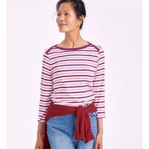Style & Co. Purple and Pink Striped Supima cotton Top XL